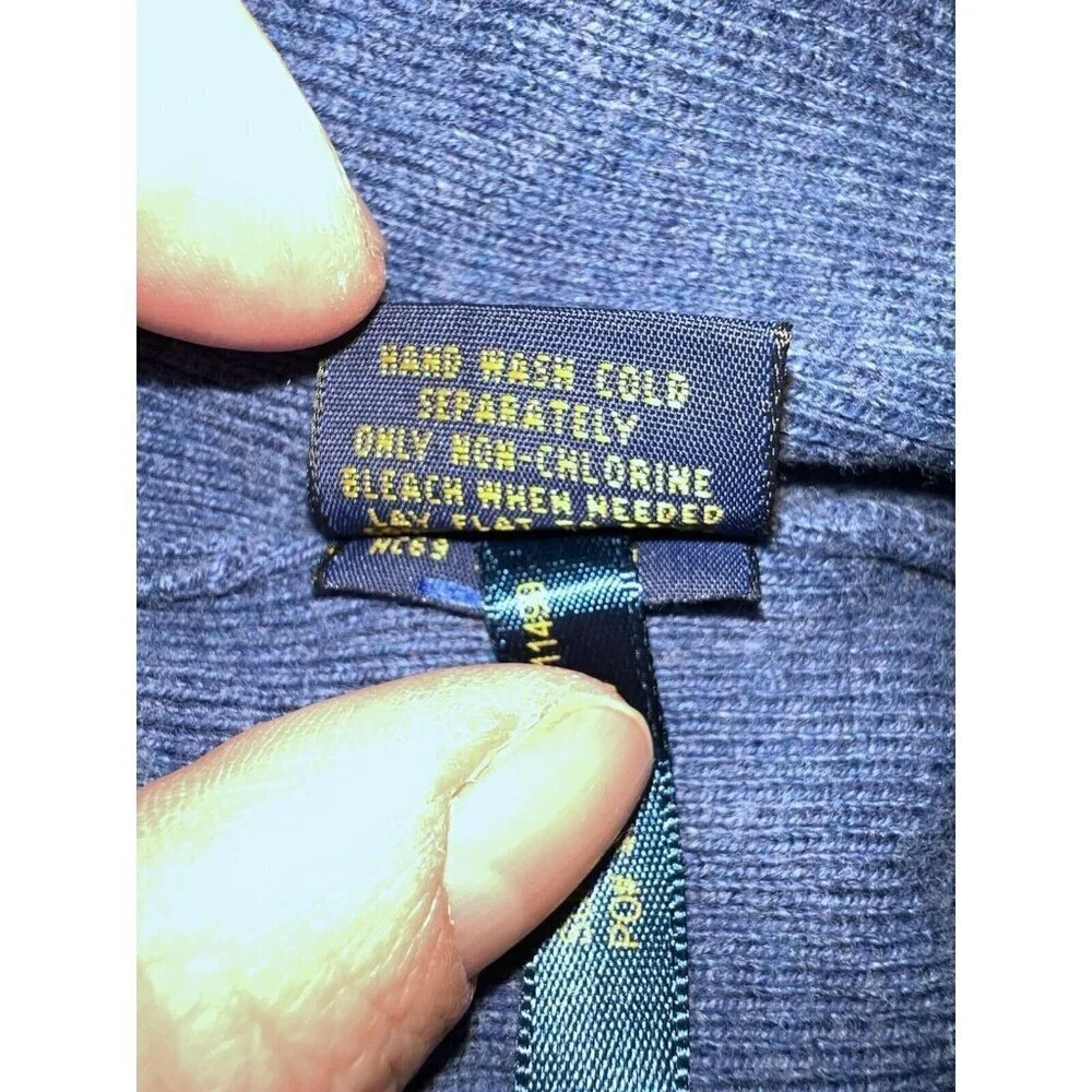 POLO RALPH LAUREN Mens Dark Blue Classic Crew-Neck Sweater Cotton Knit Size XL